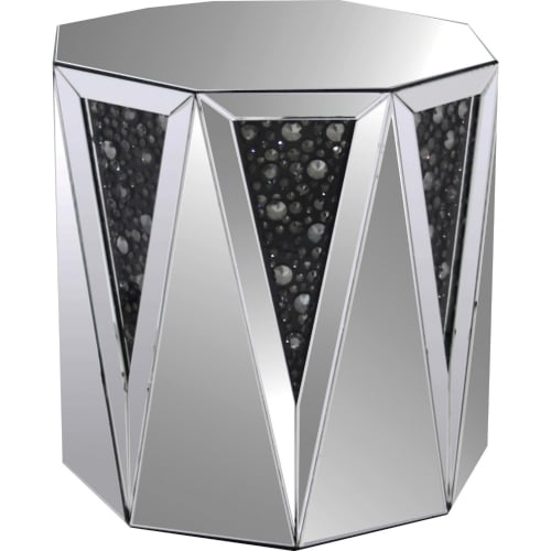 Noor End Table in Mirrored Finish w/ Crystals