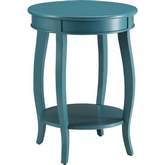 Aberta End Table in Teal Finish