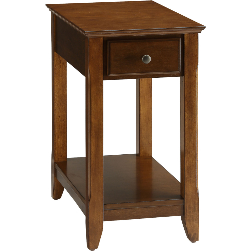 Bertie End Table in Walnut Finish Wood