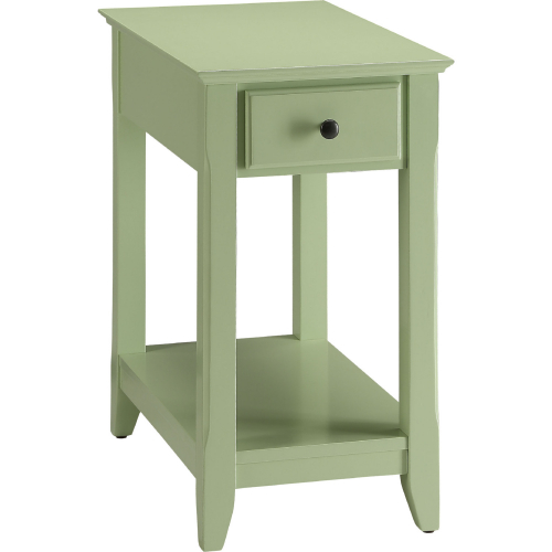 Bertie End Table in Light Green Finish Wood