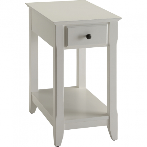 Bertie End Table in White Finish Wood