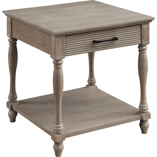 Ariolo End Table in Antique White Wood