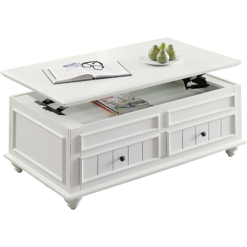 Natesa Coffee Table w/ Lift Top in White Washed