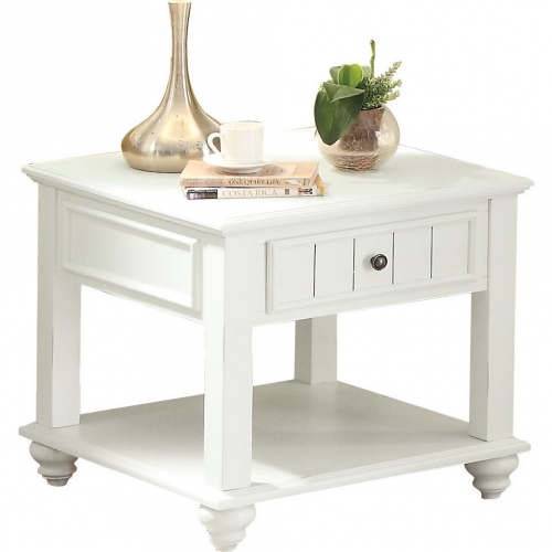 Natesa End Table in White Washed