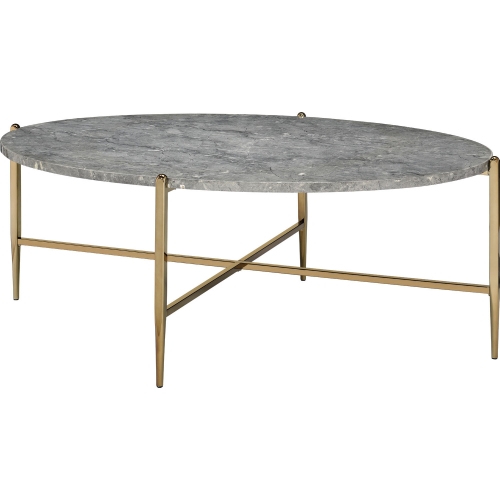 Tainte Coffee Table in Faux Marble & Champagne Finish