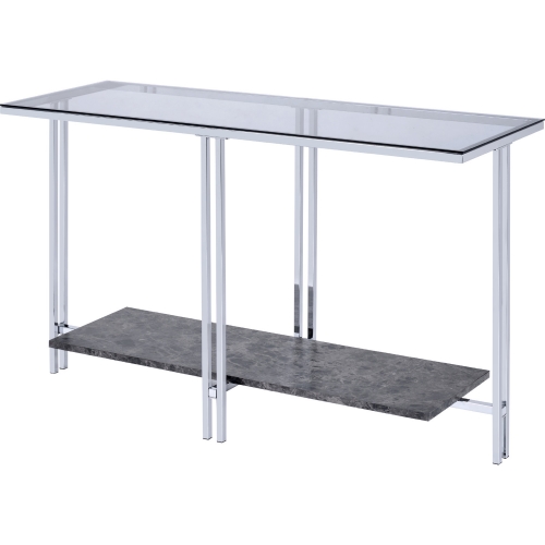 Liddell Sofa Table in Chrome & Glass