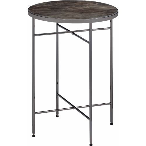 Bage Side Table in Marble & Black Nickel