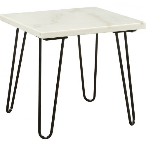 Telestis End Table in Marble & Black