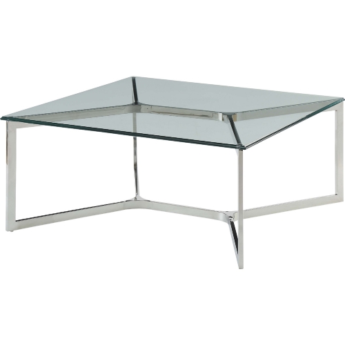 Volusius Coffee Table in Stainless Steel & Glass