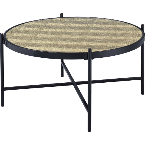 Bage II Coffee Table in Black Metal & Glass