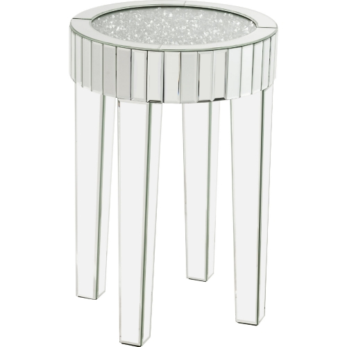 Ornat End Table in Mirror & Faux Diamonds