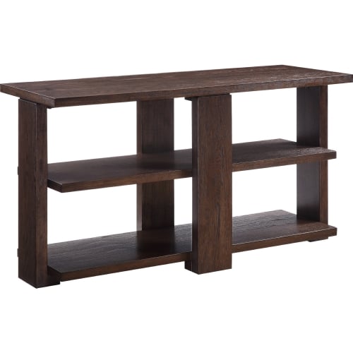 Niamey Sofa Table in Walnut Finish Wood