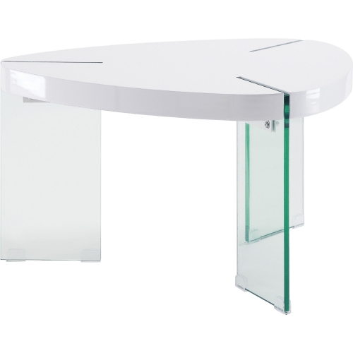 Noland Coffee Table in High Gloss White & Glass