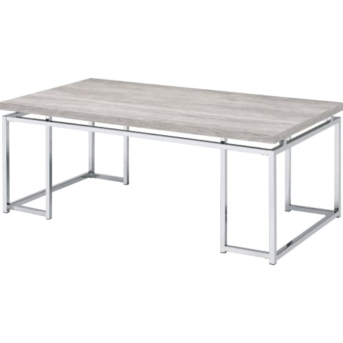 Chafik Coffee Table in Natural Oak & Chrome