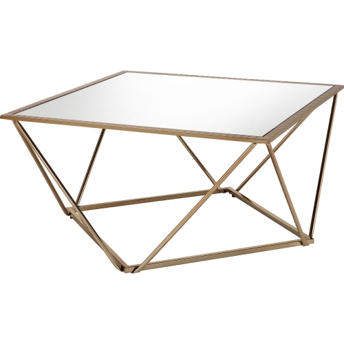 Fogya Coffee Table in Mirror & Champagne Gold Metal