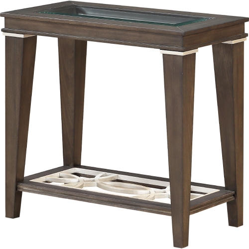 Peregrine Side Table in Walnut & Glass