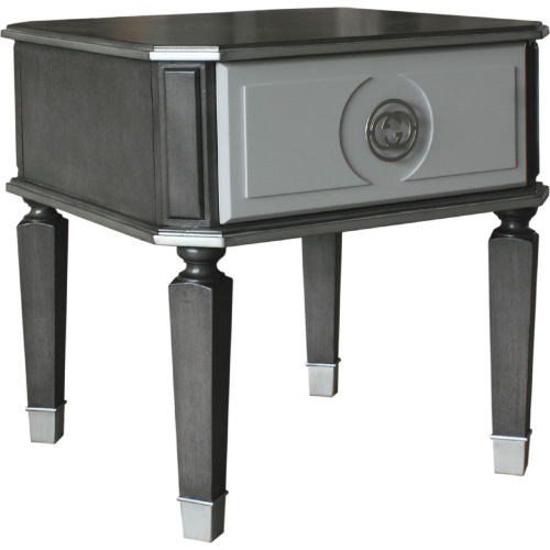 House Beatrice End Table in Charcoal & Light Gray Finish