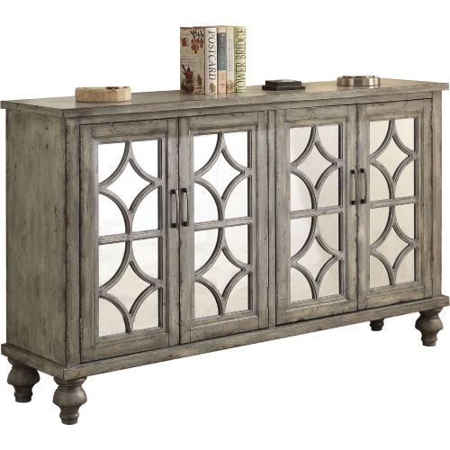 Velika 4 Door Console Table in Weathered Gray