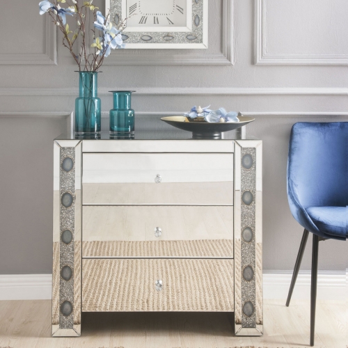 Sonia Console Table in Mirror & Faux Agate