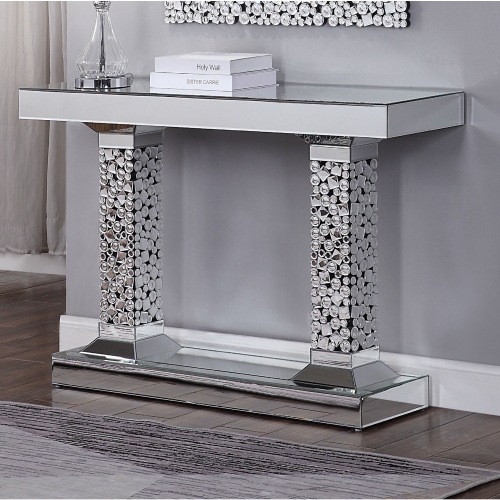 Kachina Mirrored Console Table w/ Faux Diamond Crystals