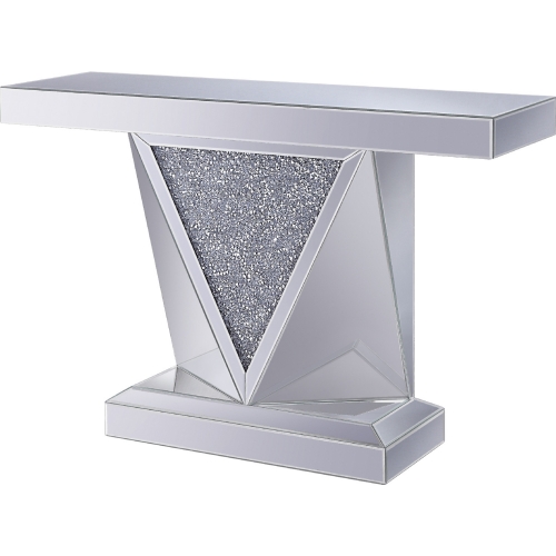 Noralie Console Table in Mirror & Faux Diamonds