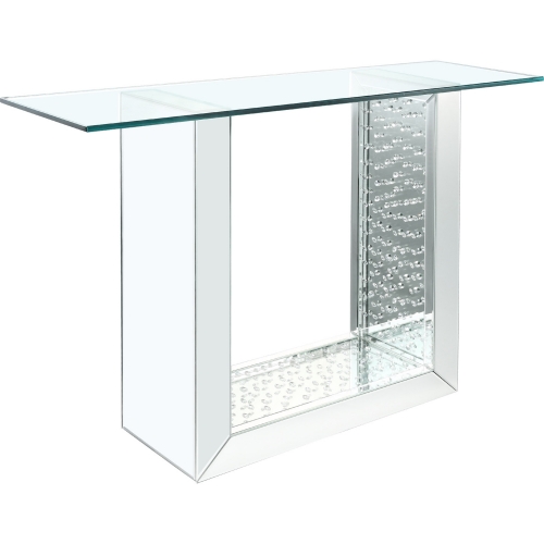 Nysa Console Table in Mirror & Faux Crystals