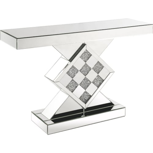 Noralie Console Table in Mirror & Faux Diamonds