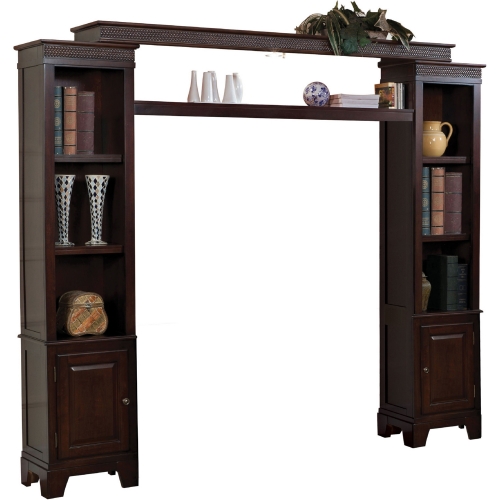 Halden Entertainment Center Piers & Bridge in Merlot