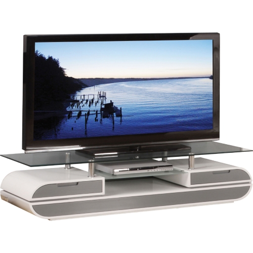 Lainey 63" TV Stand in White & Gray