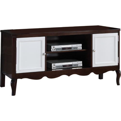 Mathias 61" TV Stand in Walnut & White