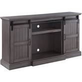 Admon 63" TV Stand with Fireplace in Gray Oak Finish Wood