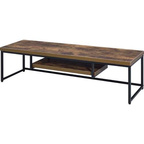 Bob 59" TV Stand in Weathered Oak & Black Metal