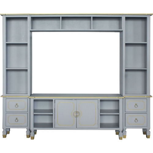 House Marchese 3 Piece Entertainment Center in Pearl Gray