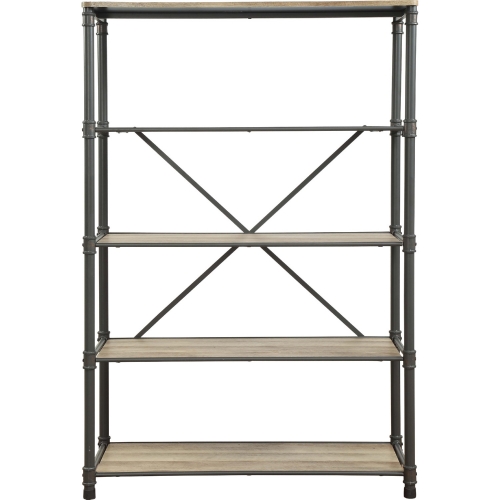 Itzel Bookcase in Antique Oak & Sandy Gray