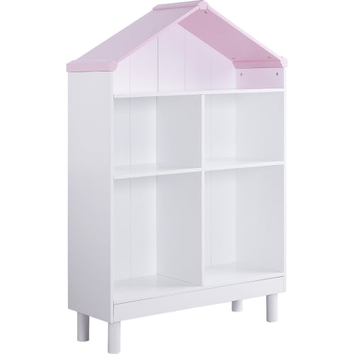 Doll Cottage Bookcase in White & Pink