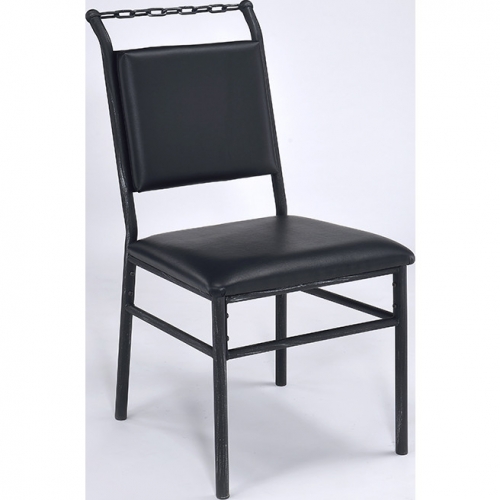 Jodie Desk Chair in Black Leatherette & Antique Black