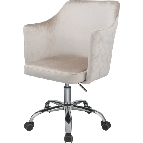 Cosgair Office Chair in Champagne Velvet & Chrome