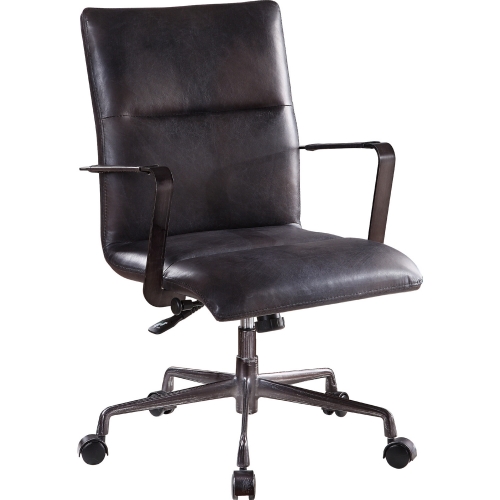 Indra Office Chair in Onyx Black Top Grain Leather