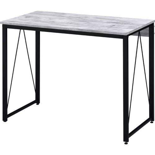 Zaidin Writing Desk in Antique White & Black Finish