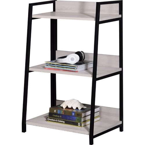 Wendral 3 Tier Bookcase in Natural Wood & Black Metal