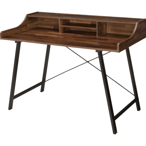 Sange Desk w/ USB Charging Dock in Walnut Finish & Black