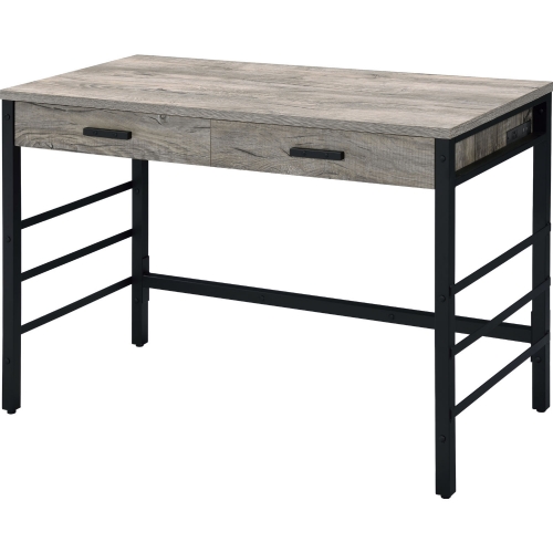 Disho Writing Desk w/ USB Port in Weathered Oak & Black Finish