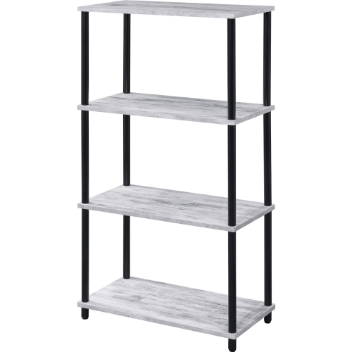 Nypho Bookcase in Antique White & Black Finish