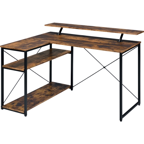 Drebo Writing Desk in Weathered Oak & Black Finish