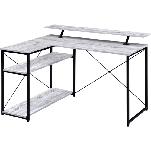 Drebo Writing Desk in Antique White & Black Finish