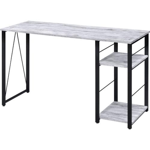 Vadna Writing Desk in Antique White & Black Finish