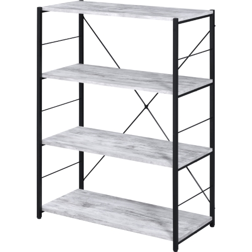 Tesadea Bookcase in Antique White & Black Finish