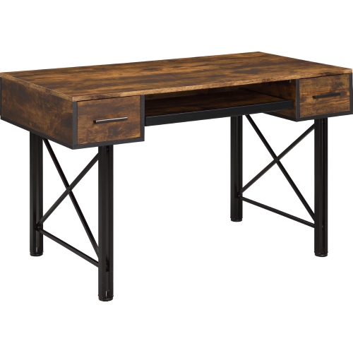 Settea Computer Desk in Weathered Oak & Black Finish