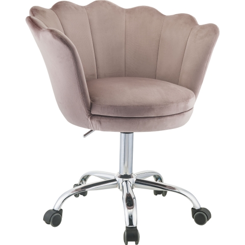 Micco Office Chair in Rose Quartz Velvet & Chrome