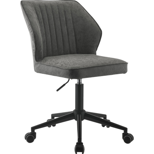 Pakuna Office Chair in Vintage Gray Leatherette & Black